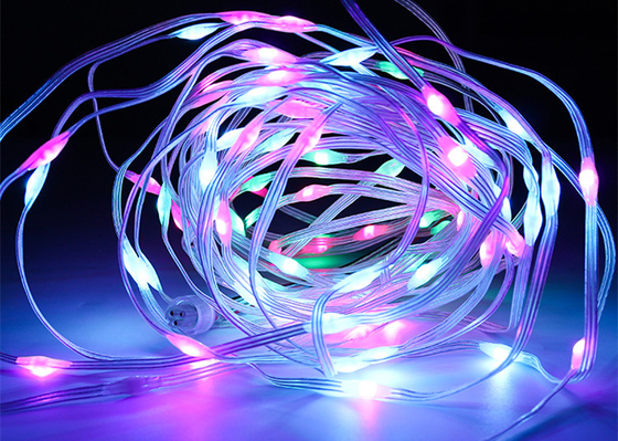 Lampu LED Piksel 3D Tahan Air Luar Ruangan String Lampu Piksel RGB Beralamat Untuk Natal