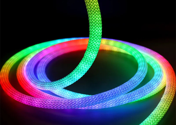 RGB Smart Diameter 20mm Waterproof Woven Neon Led Strip Lampu Untuk Dekorasi