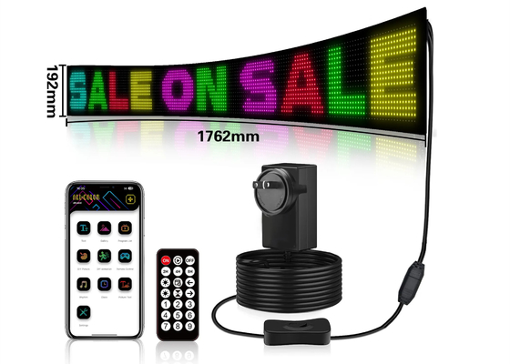 Mengerik Iklan LED Tanda Fleksibel Bluetooth Full RGB 5VDC Kabel USB Pasokan Listrik untuk Toko Mobil Hotel