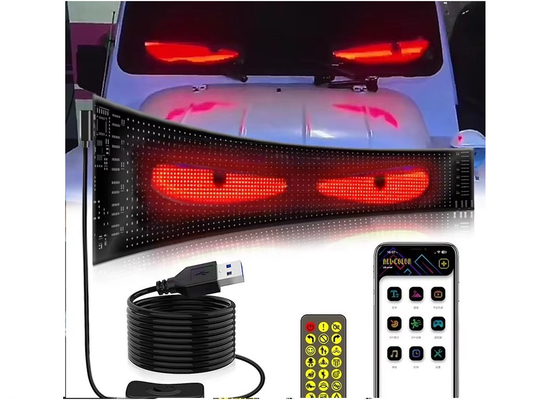 5VDC USB/2A Lampu depan Red Devil Eye Truck Kaca depan LED Sign Demon Eye Led Lampu depan Untuk Sepeda Motor