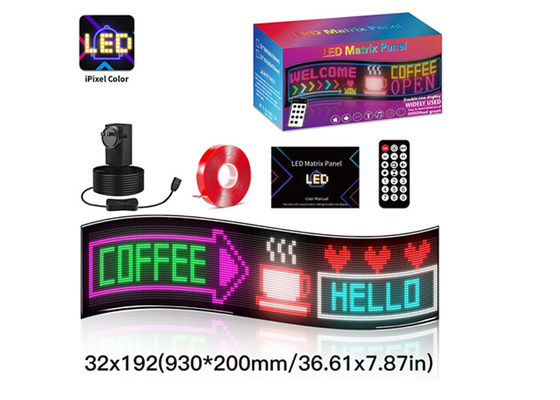 32*192 Double Row Programmable Led Display Trucks Animasi Interaktif Layar Fleksibel Bagian Depan Jendela Belakang