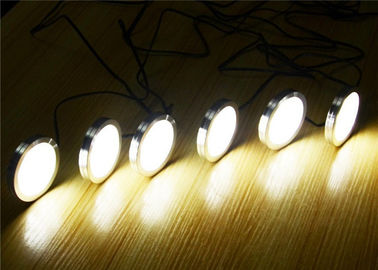 2W Lampu Penerangan LED Di Bawah Kabinet Puck Lights Kit Dengan Touch Dimming Switch