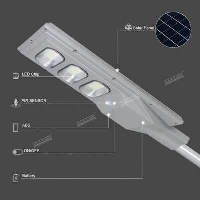 Lampu Jalan Tenaga Surya Terpadu 30w 60w 90w 120w 150w Semua Dalam Satu Lampu Jalan LED Tenaga Surya Luar Ruangan