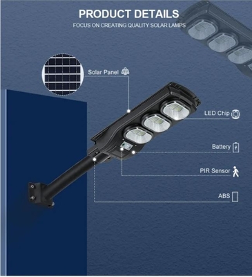 Road Solar Motion Sensor Light Waterpoof IP65 Semua Dalam Satu Lampu Jalan LED Surya Dengan Tiang