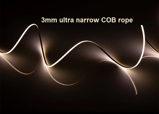 3mm Ultra Narrow COB LED Strip Tali Lemari Lemari TV Lampu Belakang 400LED / M