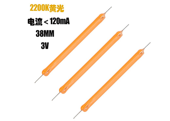 Dc3v 38MM COB LED Filament 2200k 2700K 6500K Bagian Lampu Seramik Filament