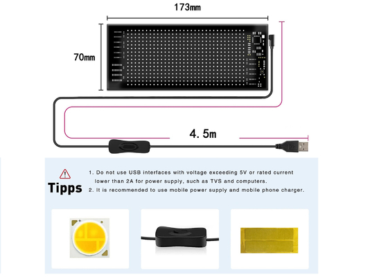 Papan tanda LED fleksibel 16*32 Kontrol aplikasi Penjelasan yang dapat diprogram Membuat layar geser Papan LED mobil fleksibel