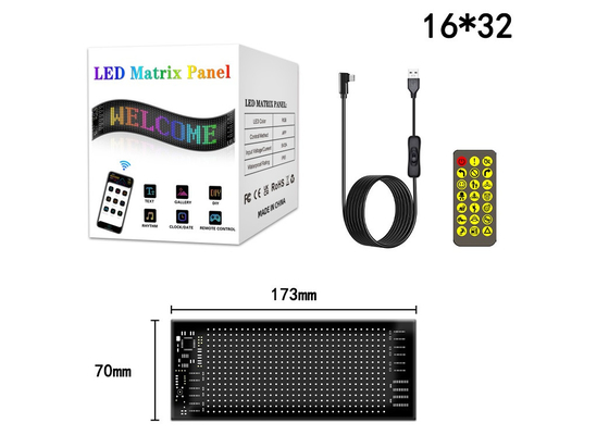 Papan tanda LED fleksibel 16*32 Kontrol aplikasi Penjelasan yang dapat diprogram Membuat layar geser Papan LED mobil fleksibel