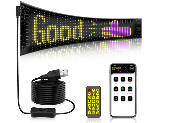 16*64 Fleksibel LED Screen Outdoor Display Waterproof Panel Jendela Mobil LED Soft Billboard