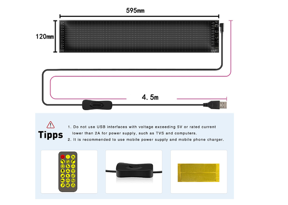Fleksibel LED Car Panel App Control 16*96 Iklan Layar Belakang