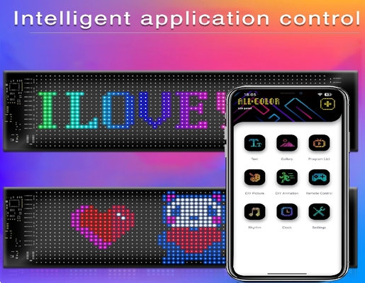 App Control LED Sign Board 20*64 Fleksibel USB Programmable Custom Scrolling Message Car Signs Digital Display