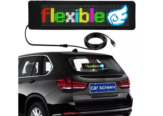 Programmable DIY Scrolling Text 5V USB Wireless Control RGB Fleksibel LED Car Sign Untuk Iklan