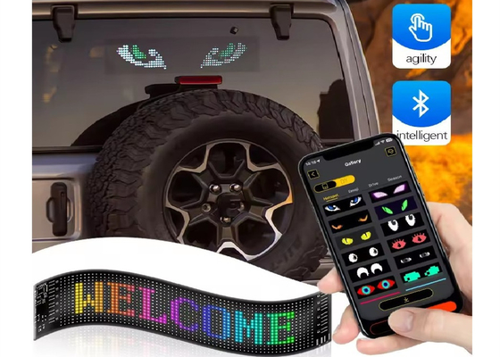 APP Control Fleksibel Led Screen Scrolling Custom Message Text Sign Board LED Display Digital Untuk Mobil