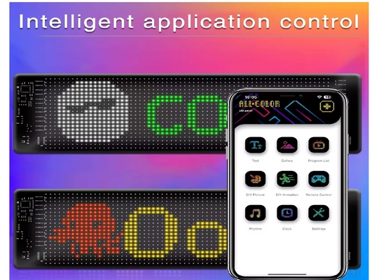 Pixel RGB Led Flexible Display App Bluetooth Car Advertising Screen Mobil Ip65 Waterproof Soft Digital Display Screen