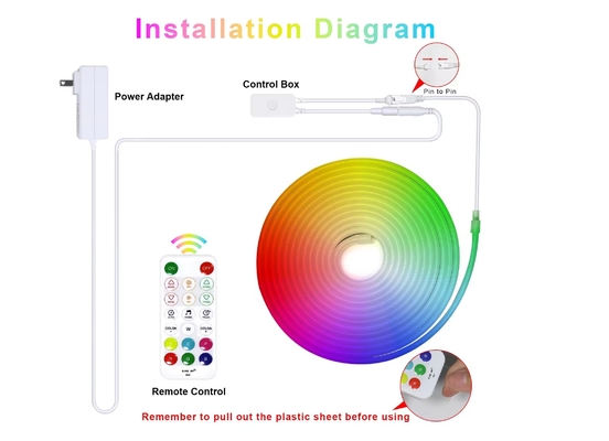 Set Lampu Strip Lari Digital DIY Pintar DIY Strip Lampu Sekitar Silikon Fleksibel Neon Led RGB Warna Penuh 5M Aplikasi TUYA