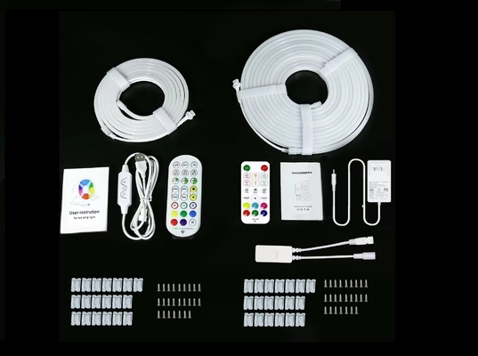 Set Lampu Strip Lari Digital DIY Pintar DIY Strip Lampu Sekitar Silikon Fleksibel Neon Led RGB Warna Penuh 5M Aplikasi TUYA