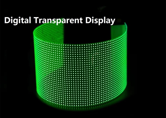 P8 Flexible Crystal Core Film Screen Indoor Glass Window Curtain Film Iklan Digital Transparent Display