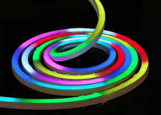 Custom RGBW LED Neon Strip Sign Flex Lampu DMX Sinyal 24V IP67 Waterproof untuk Dekorasi Indoor dan Outdoor 1616mm