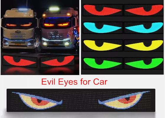 5VDC USB / 2A Super Truck Demon Eye LED Soft Screen APP Bluetooth Pemrograman Mobil Iklan Layar Evil Eyes