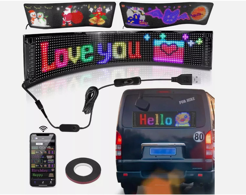 5VDC USB / 2A Super Truck Demon Eye LED Soft Screen APP Bluetooth Pemrograman Mobil Iklan Layar Evil Eyes