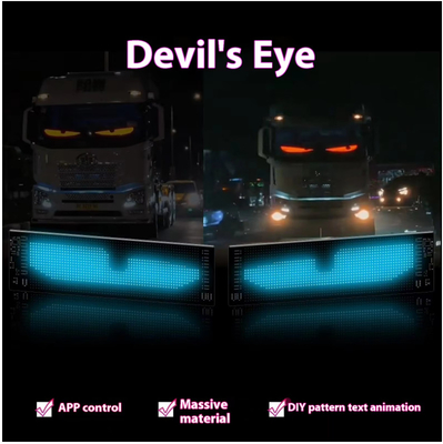 Smart Car Sticker 120x595mm RGB Dynamic LED Truck Demon Eye Light Untuk Smart Display Luar Ruang IP65