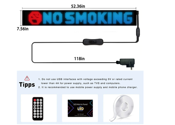 Remote Control RGB Programmable Display, Toko Jendela Iklan LED Soft Display