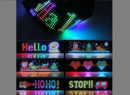 App Control Sign Advertising Rear Window Digital Display dengan 192x898mm LED Soft Display Gambar Animasi Pola Rolling