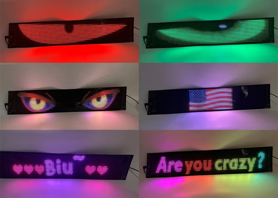 Custom Mode LED Animasi Tanda untuk Mobil Truk 5VDC USB / 2A Scrolling Text 120x595mm Layar Tampilan