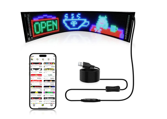 Truck Devil Eye LED Screen Car Light Truck Dynamic LED Light Smart Car Sticker Panel LED yang dapat diprogram untuk kaca depan truk