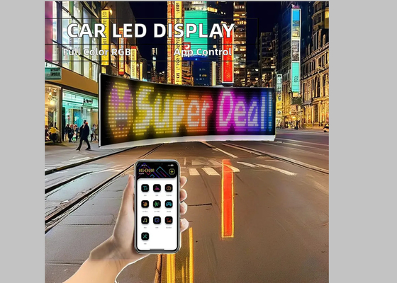 Jendela mobil LED Digital Display Screen Multi-fungsi Programmable Advertising Dekoratif Board Matrix