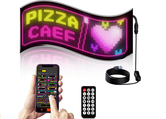 32*96 Double Row LED Tanda Iklan Panel Mobil Fleksibel Pixel Diprogram Gulir Panel Matriks Teks DIY