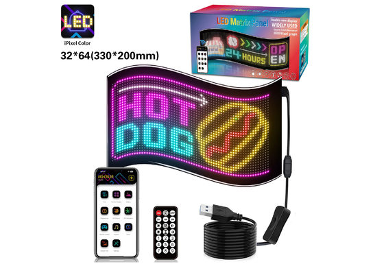 32*64 Car Truack Led Matrix Pixel Panel Diy RGB App+Remote Control Programmable Devil Eye Indicator Light
