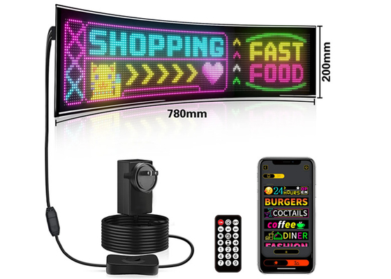 32 * 160 Warna penuh Garis ganda Gulung LED Lampu Tanda Untuk Mobil LED Iklan Tanda Jendela Tampilan