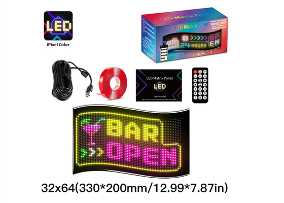 32*64 Car Truack Led Matrix Pixel Panel Diy RGB App+Remote Control Programmable Devil Eye Indicator Light