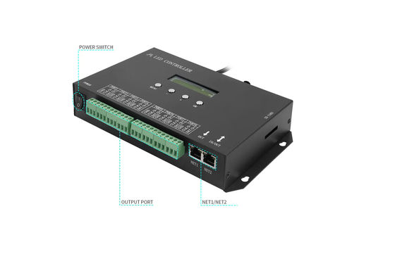 Pengontrol LED SPI yang Dapat Diprogram DMX512 H807SA 8192 Piksel Untuk DMX512 WS2811 WS2812B WS2815 APA102 Led Strip