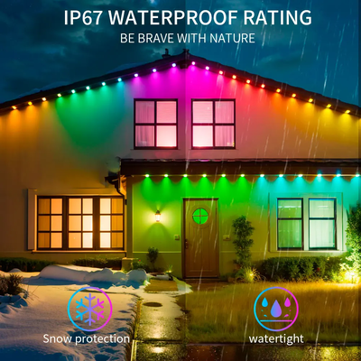 Pixel Light Natal Dekorasi Rumah Berwarna-warni 2024 RGB Diprogram LED Bentuk IP65 Waterproof Holiday Lighting