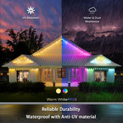 Pixel Light Natal Dekorasi Rumah Berwarna-warni 2024 RGB Diprogram LED Bentuk IP65 Waterproof Holiday Lighting