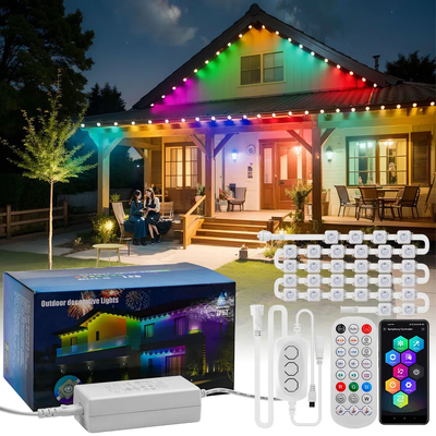 Pixel Light Natal Dekorasi Rumah Berwarna-warni 2024 RGB Diprogram LED Bentuk IP65 Waterproof Holiday Lighting