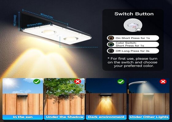 Lampu Pagar Bertenaga Surya RGB Tahan Air IP67 untuk Dekorasi Rumah